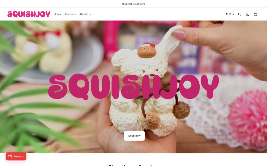 SquishJoy 웹사이트 홈 화면